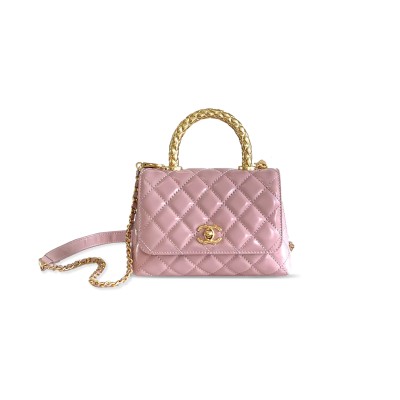 CHANEL MINI FLAP BAG WITH TOP HANDLE AS2215 B10382 (20*13*9cm)